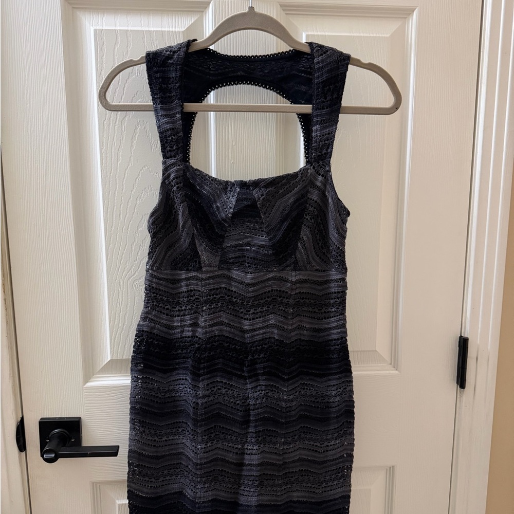 Free People Black and Gray Mini Dress